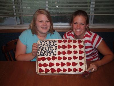 Jess and Holly's Pretty, Patriotic, and Perfectly delicious cake!