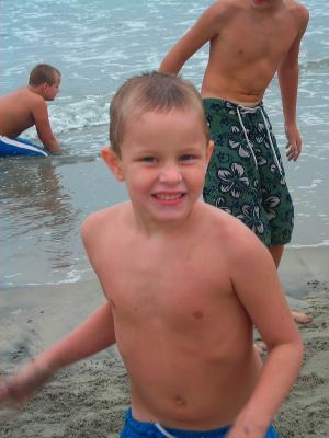 Adam finally gets to the beach!